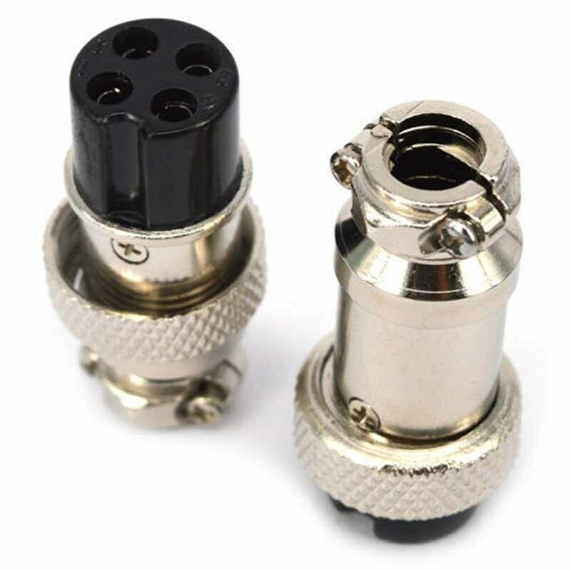 Aviator Connector Kit - GX16-4 4ピン航空コネクタキット 5ペア 金属製パネルマウントソケット 電力システムおよび船舶用途向け