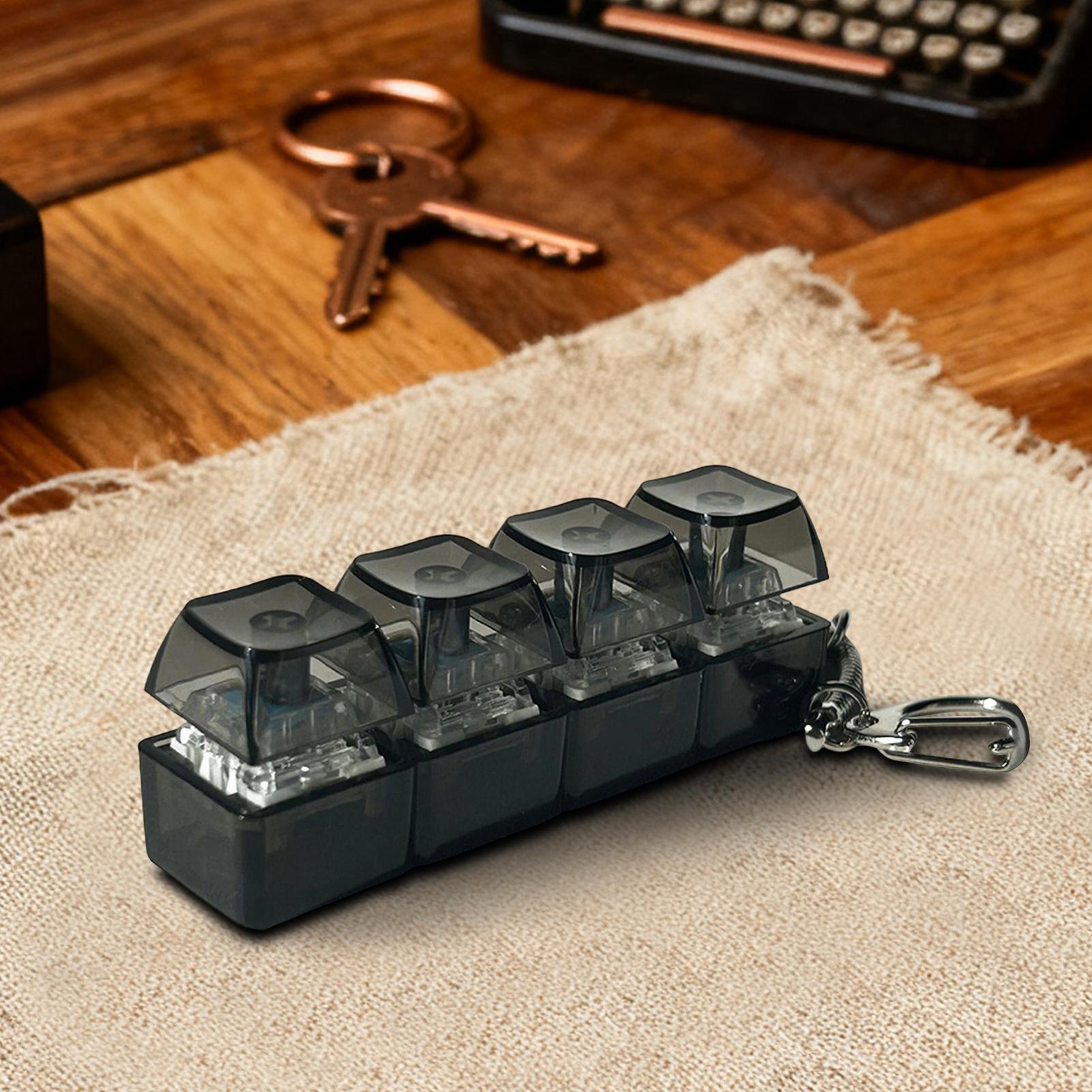 Mechanical Switch Tester - フィジェットキーボード ストレス解消おもちゃ リラックスキーホルダー クリッカー キーボード バックライト付き