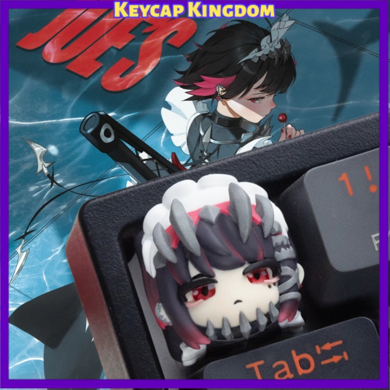 Gaming Keyboard Typewriter - ゼンレスゾーンゼロ エレン・ジョー 3Dプリント樹脂製アーティザンキーキャップ かわいいアニメカスタムキーキャップ メカニカルキーボード ゲーミングギフト