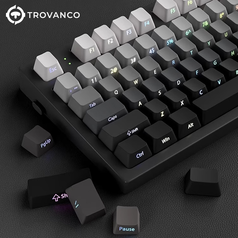 Gaming Keyboard Typewriter - 130キー グラデーションキーキャップ サイドプリントPBT ダブルショット OEMプロファイル MXスイッチ対応
