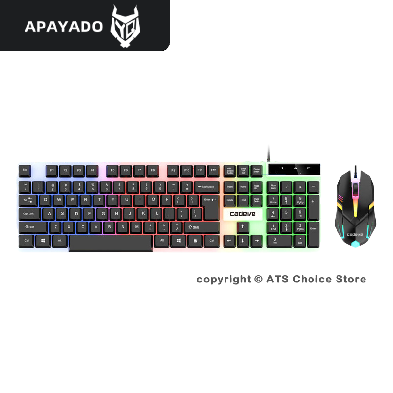 Gaming Keyboard Mouse Combo - APAYADO LDK9122 ゲーミングキーボードマウスコンボ 104キー USB有線 カラフルLEDバックライト