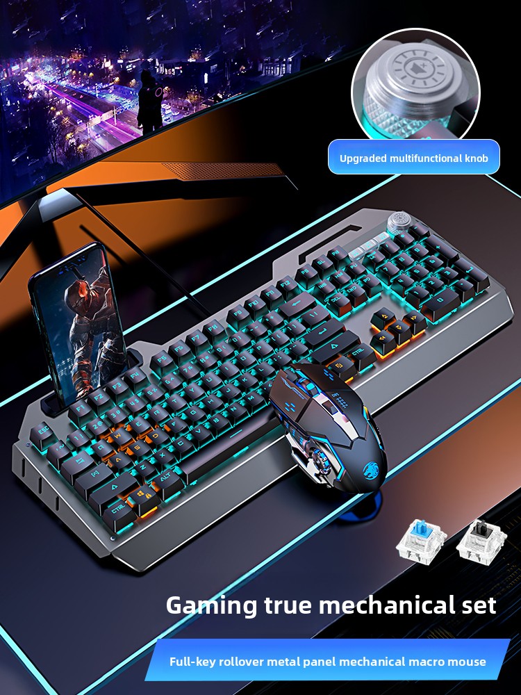 Gaming Keyboard And Mouse Set - EWEADN TK900 メカニカルキーボードとマウスセット ワイヤレスゲーミングeスポーツ専用有線キーボードとマウス コンピュータ周辺機器