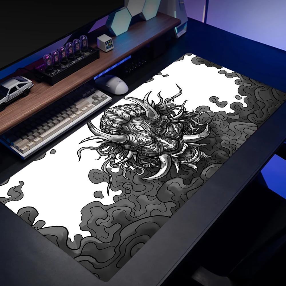 Gaming Keyboard And Mouse Set - 鬼般夜マウスパッド大型セットアップ オフィス装飾 ゲーミングセットアップ デコレーション カーペット デスク装飾用品