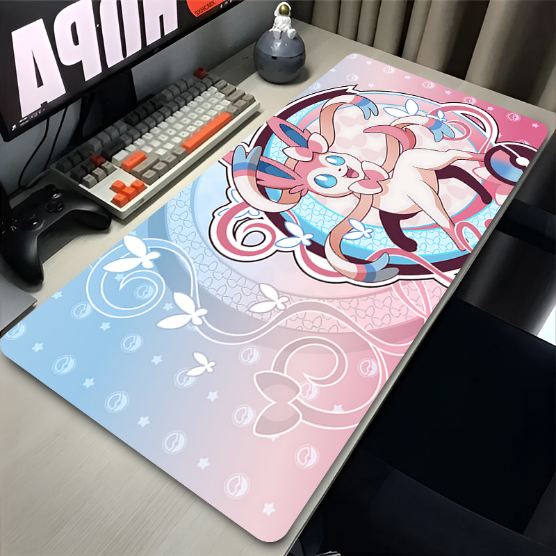Gaming Keyboard High Ground - 大型ピンクかわいいマウスパッド XXL ゲームコンピュータアクセサリー P-ポケモン シルベオン キーボード