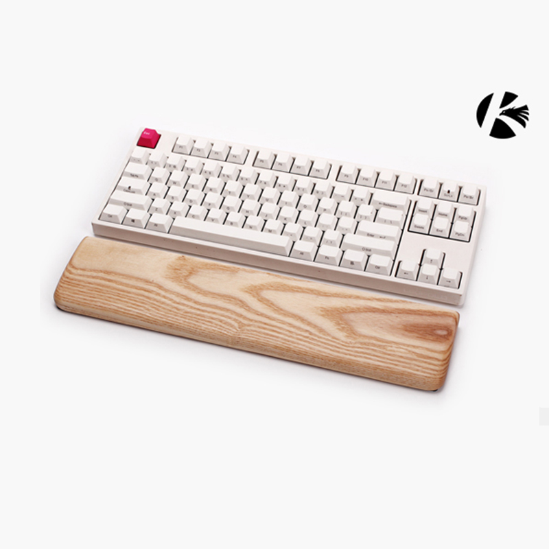 Gaming Keyboard Ergonomics - Kashcy 固体アッシュツリー木製パームレスト人間工学に基づいたゲーミングメカニカルキーボード手首サポートパッド、60 87 104 108 キー