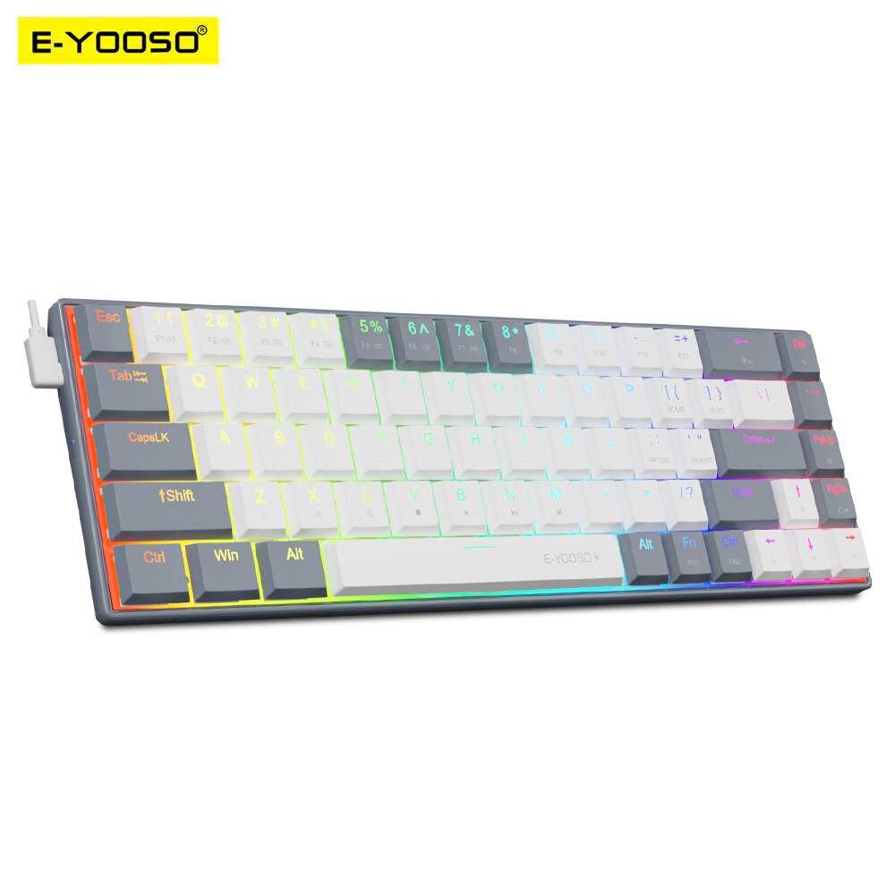 E-YOOSO a68 rgbミニスリムUSB有線機械式ゲー - Gaming Keyboard E Yooso のレビューと価格