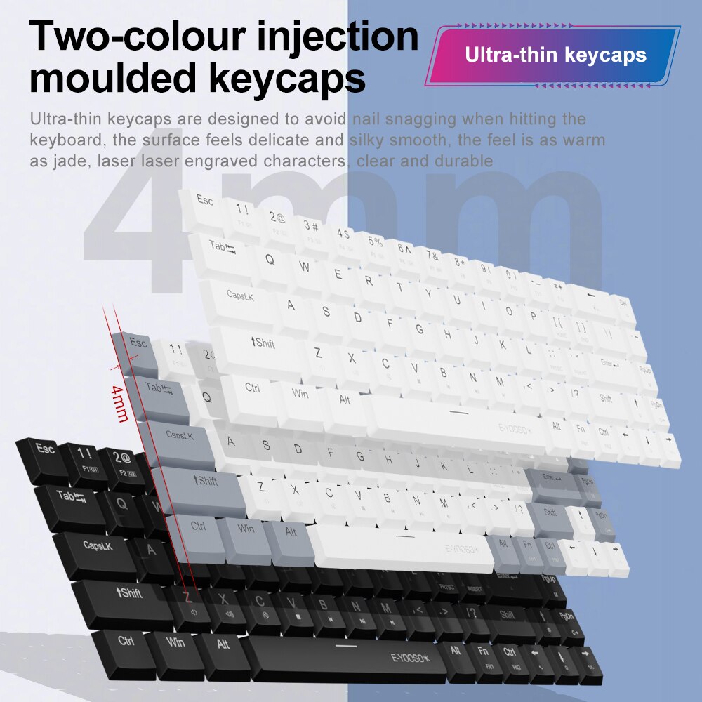 E-YOOSO a68 rgbミニスリムUSB有線機械式ゲー - Gaming Keyboard E Yooso のレビューと価格