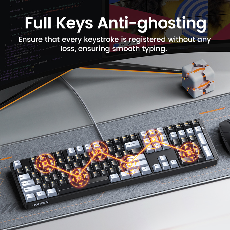 有線メカニカルキーボードUGREEN-108 pbt,赤いス - Gaming Keyboard Corsair のレビューと価格