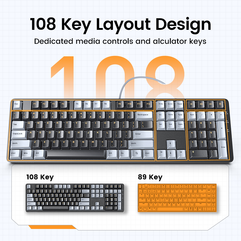 有線メカニカルキーボードUGREEN-108 pbt,赤いス - Gaming Keyboard Corsair のレビューと価格