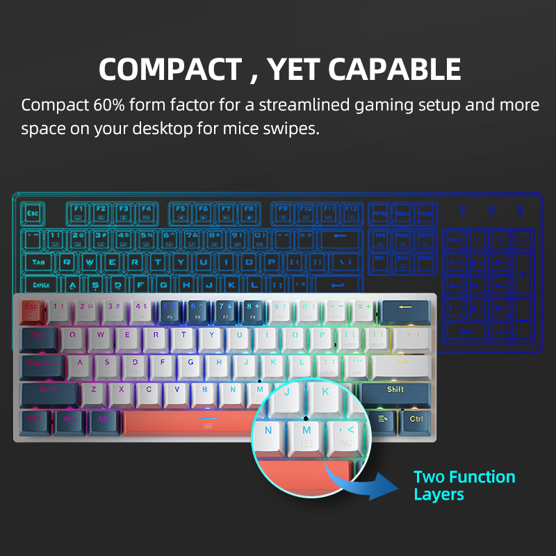 K500-B61 Machenike ミニメカニカルキーボー - Gaming Keyboard E Yooso のレビューと価格
