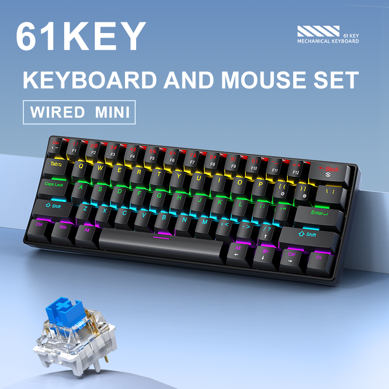 APAYADO K61 ミニメカニカルキーボード、有線、61 - Gaming Keyboard And Mouse Set のレビューと価格