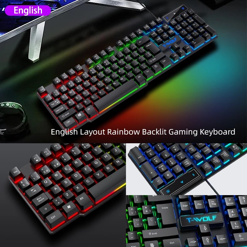 5-in-1 ゲーミングコンボセット：キーボード、4色呼吸ラ - Gaming Keyboard And Mouse Set のレビューと価格