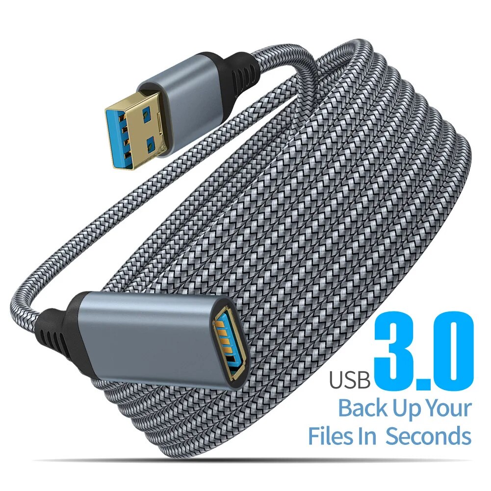 USB 3.0 ナイロン編組延長ケーブル USB メス-オス - Coiled Usb Cable のレビューと価格