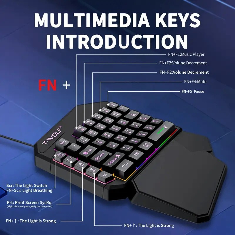 FocusOnPC TF900 2-in-1モバイルゲーミン - Gaming Keyboard And Mouse Set のレビューと価格