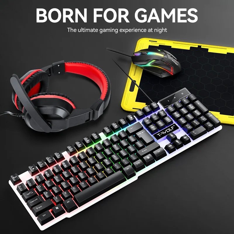 新しいUSBキーボードとマウスのゲーミングヘッドセットコンボ - Gaming Keyboard And Mouse Set のレビューと価格