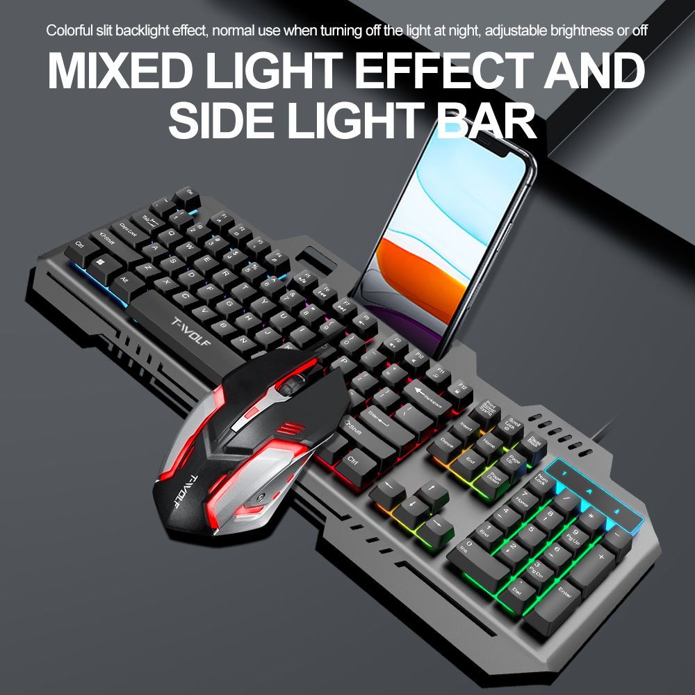 Twolfバックライト付き有線ゲーミングキーボード、マウス付 - Gaming Keyboard Mouse Combo のレビューと価格