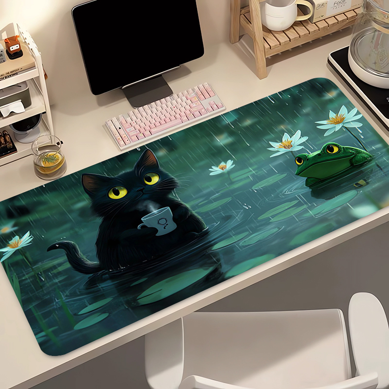 かわいい黒猫シリコンソフトゲーミングマウスパッド大型キーボー - Gaming Keyboard High Ground のレビューと価格