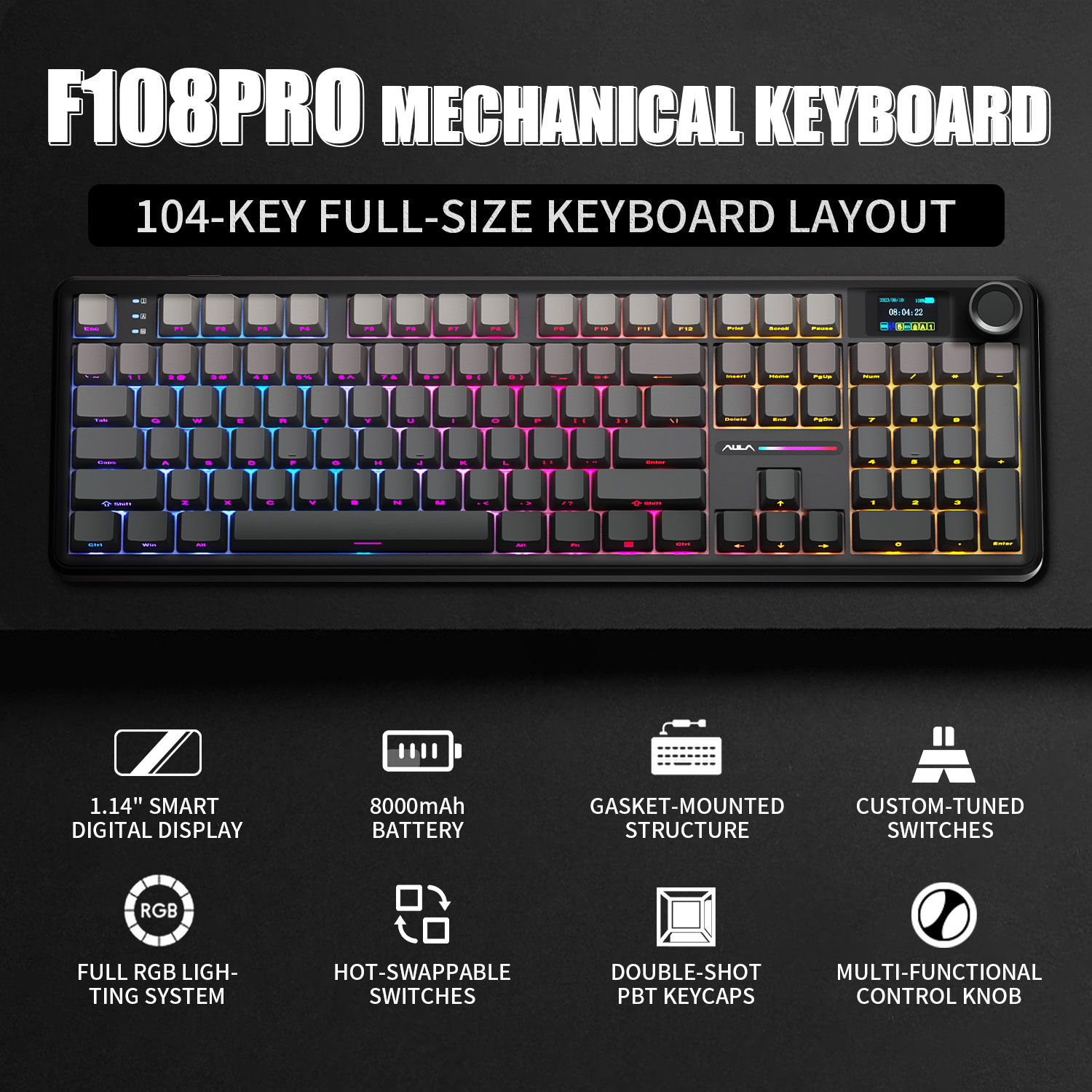 AULA F108 PRO メカニカルキーボード カスタム1 - Gaming Keyboard Corsair のレビューと価格