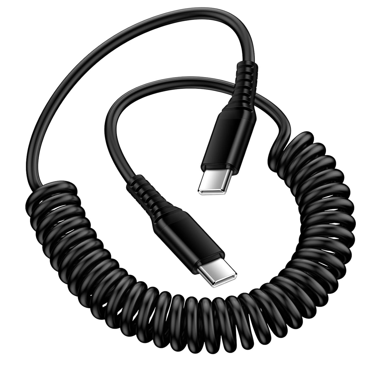 Android Auto対応 USB-C to USB-C  - Coiled Usb Cable のレビューと価格