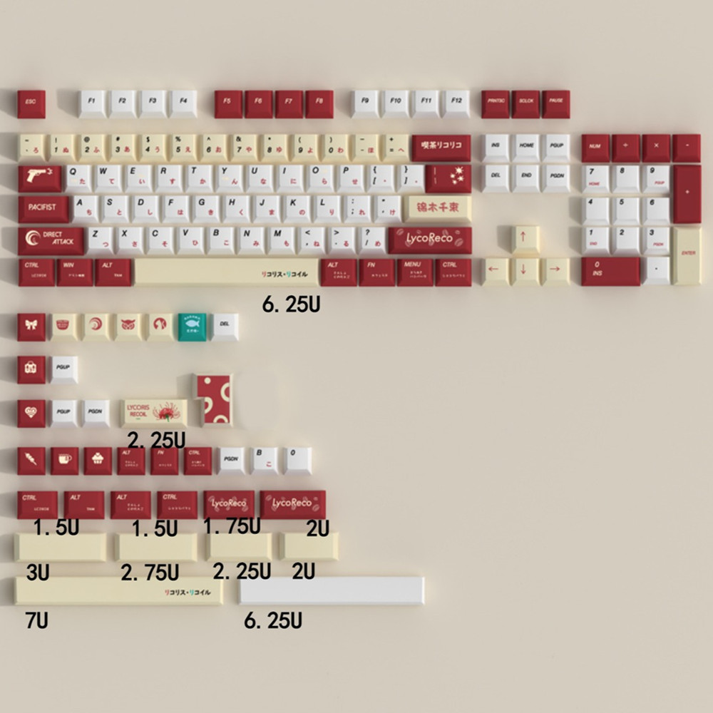 Lycoris Recoil アニメ PBT キーキャップ  - Gaming Keyboard Ergonomics のレビューと価格